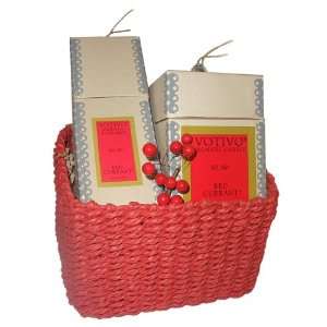  Votivo Red Currant Candle and Room Spray Gift Basket 