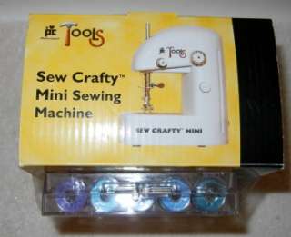 Sew Crafty Mini Sewing Machine Includes Bonus Plastic Box Threaded 