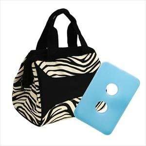 Fit And Fresh Downtown Insulated Designer Bag Zebra Includes Ice Pack