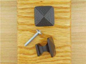 Bungalow Mission Hammered Brass Pyramid Cabinet Knob  