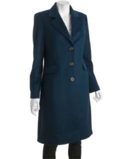 by Allen Schwartz french blue wool button front boyfriend coat 
