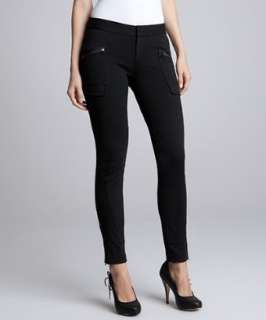 Elie Tahari black stretch cotton jersey Miley pants   up to 