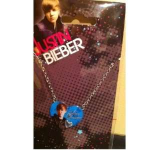  Justin Bieber Blue Photo Heart Necklace 