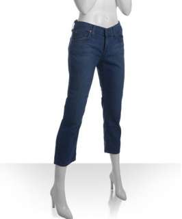 James Jeans teal stretch cotton Billie skinny cropped jeans