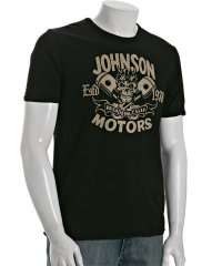 Bluefly Johnson Motors Inc. jet black Skull & Pistons crewneck t 