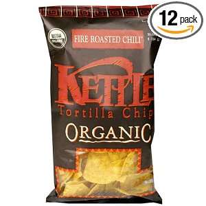 Kettle Brand Certified Organic Tortilla Chips, Fire Roasted Chili 
