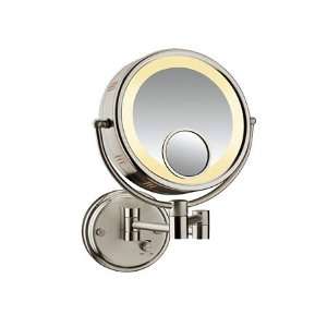   BE9R Lighted 1X/6X/8X Polished Chrome Wall Mount Makeup Mirror Beauty