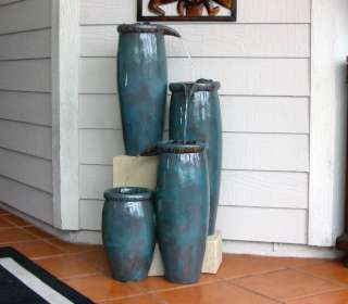 Agua Indoor/Outdoor Floor Yard Water Fountain/Feature Blue Glaze 
