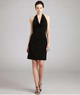 Nicole Miller black jersey cowl neck halter dress style# 318425201