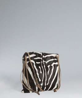 Valentino black and white zebra print shoulder bag   