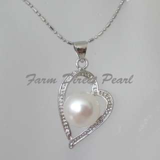 AAA Huge 10.5mm Cultured White Pearl Pendant Necklace  