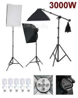 Photography Studio Video Softbox Boom Stand Light Kit  