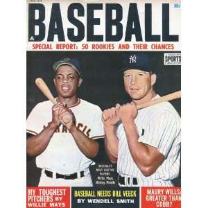  Willie Mays & Mickey Mantle Unsigned Baseball Magazine 