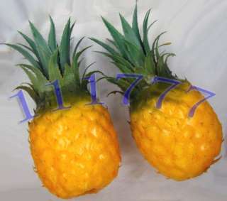 2x plastic faux pineapple artificial fruit house decor  