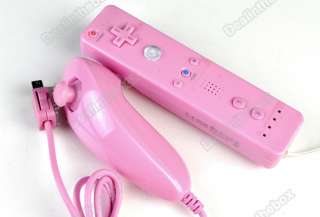 Pink Remote And Nunchuk Controller Set For Nintendo Wii System Wrist 