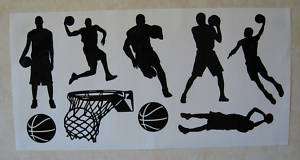 Silhouette Basketball Players Vinyl Wall Art  