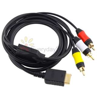 Audio Video AV Composite Cable for Sony PS2 PS3 Console  