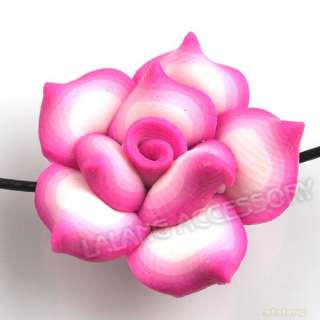   Flatback Clay Beads Hot Pink Lotus Flower Charm 25mm Jewelry Finding