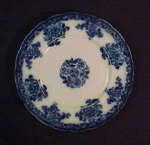 New Wharf Pottery Waldorf Pattern Flow Blue Plate  