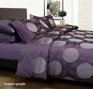 ARMURE Purple Satin Jacquard~QUEEN Size Quilt Doona Cover Set  