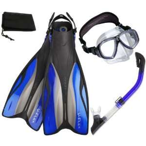 Oceanic V Flex Fins Snorkeling Scuba Diving Mask Dry Snorkel Set 