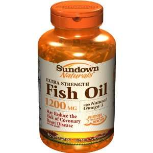 Sundown Fish Oil, 1200 mg, Omega 3 & Omega 6, Extra Strength, 90 