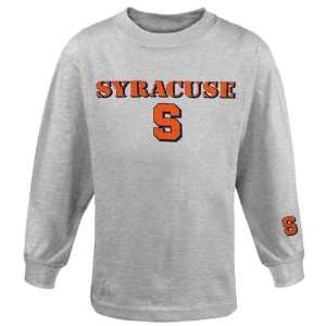  Syracuse Orange Youth Logo Stamp Long Sleeve T Shirt   Ash 