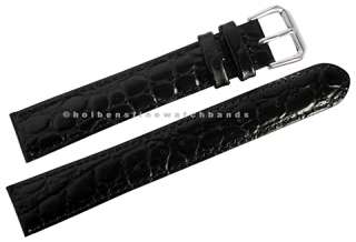   Grain XL EXTRA LONG Black Leather deBeer Mens Watch Band Strap  