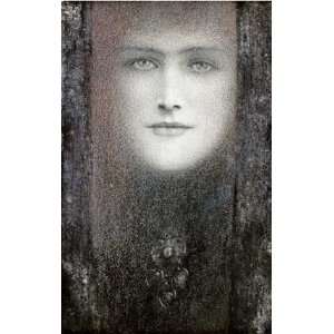  The Mask, with a Black Curtain by Fernand Khnopff . Art 