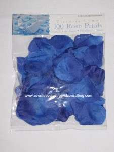 high quality thick silk rose petals shades of royal blue 100 pcs
