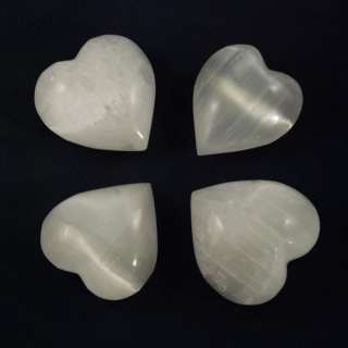   60mm Big SELENITE HEART Satin Spar Worry Stone   Reiki Crystal Healing