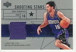    04 UPPER DECK SHOOTING STARS PEJA STOJAKOVIC JERSEY SACRAMENTO KINGS