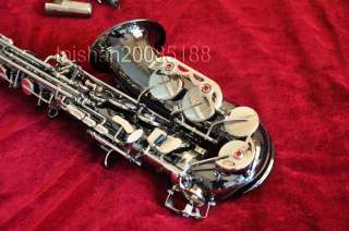 Advanced Black Nickel Alto Saxophone Silver Saxofon with Black pearl 