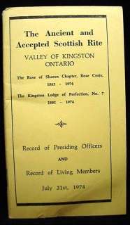 Scottish Rite Rose Sharon Chapter Croix Kingston Ont  