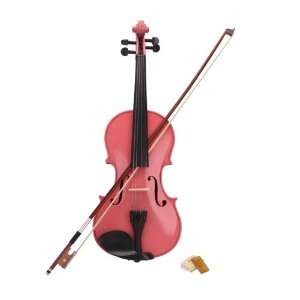  New 4/4 Pink Acoustic Violin + Case+ Bow + Rosin Musical 
