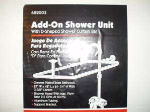 Clawfoot Tub Shower Faucet W/Curtain Rod NIB  