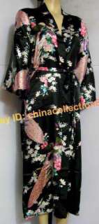 Woman Peacock Kimono Robe Sleepwear Yukata&Belt  