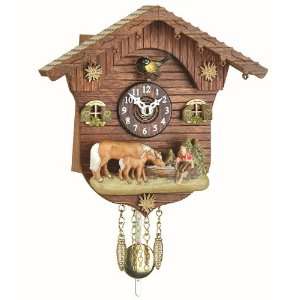  Black Forest Clock Swiss House with quartz movement and cuckoo chim