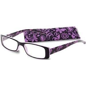 ICU Eyewear Reading Glasses Model 7017 Full Rectangle Floral Pattern 