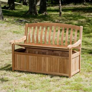 NEW Outdoor Patio Teak Wood Garden Storage Bench Furniture SEI CR6703 