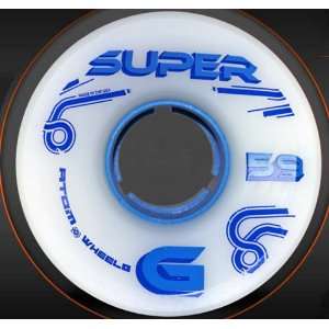   White with Blue Graphics Roller Derby Speed Skating Replacement Wheels