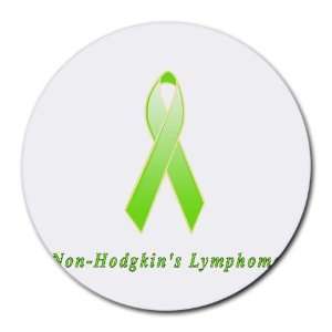    Hodgkins Lymphoma Awareness Ribbon Round Mouse Pad: Office Products