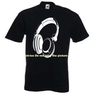  Headphones T Shirt Dj Music Party Shirt Black L 