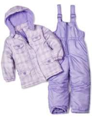 Pink Platinum Toddler Girls Tonal Plaid Snowsuit