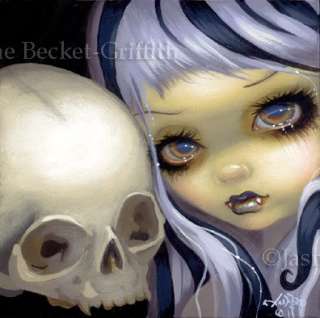   153 Jasmine Becket Griffith Gothic Skull Vampire Art SIGNED 6x6 PRINT