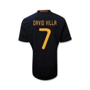  Spain 2010 Away David Villa #7 Soccer Jersey Adult SizeL 