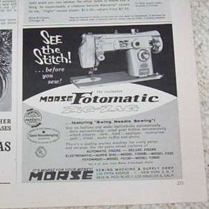 1963 advertising Morse Sewing Machine Vintage PRINT AD  