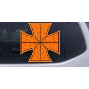  Orange 8in X 8.0in    Chopper Spider Web Maltese Cross 