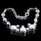 Bridal Mikey Head Bracelet Chain Swarovski Crystal Clear Rhinestone