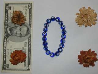 Purple cyan evil eye protection beads kabbalah bracelet  